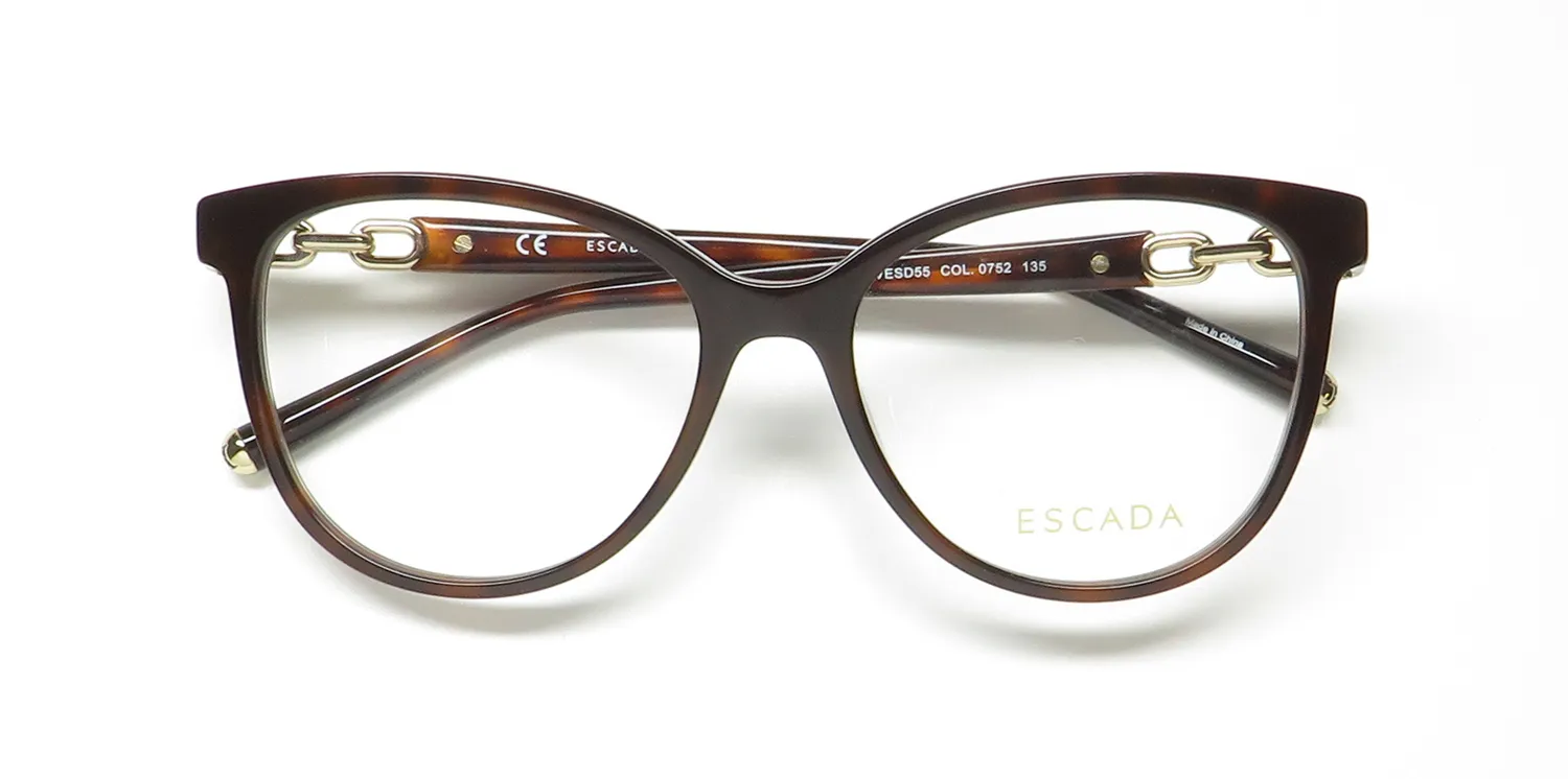 Escada Vesd55 0752 Eyeglasses Dark Havana 53mm 2