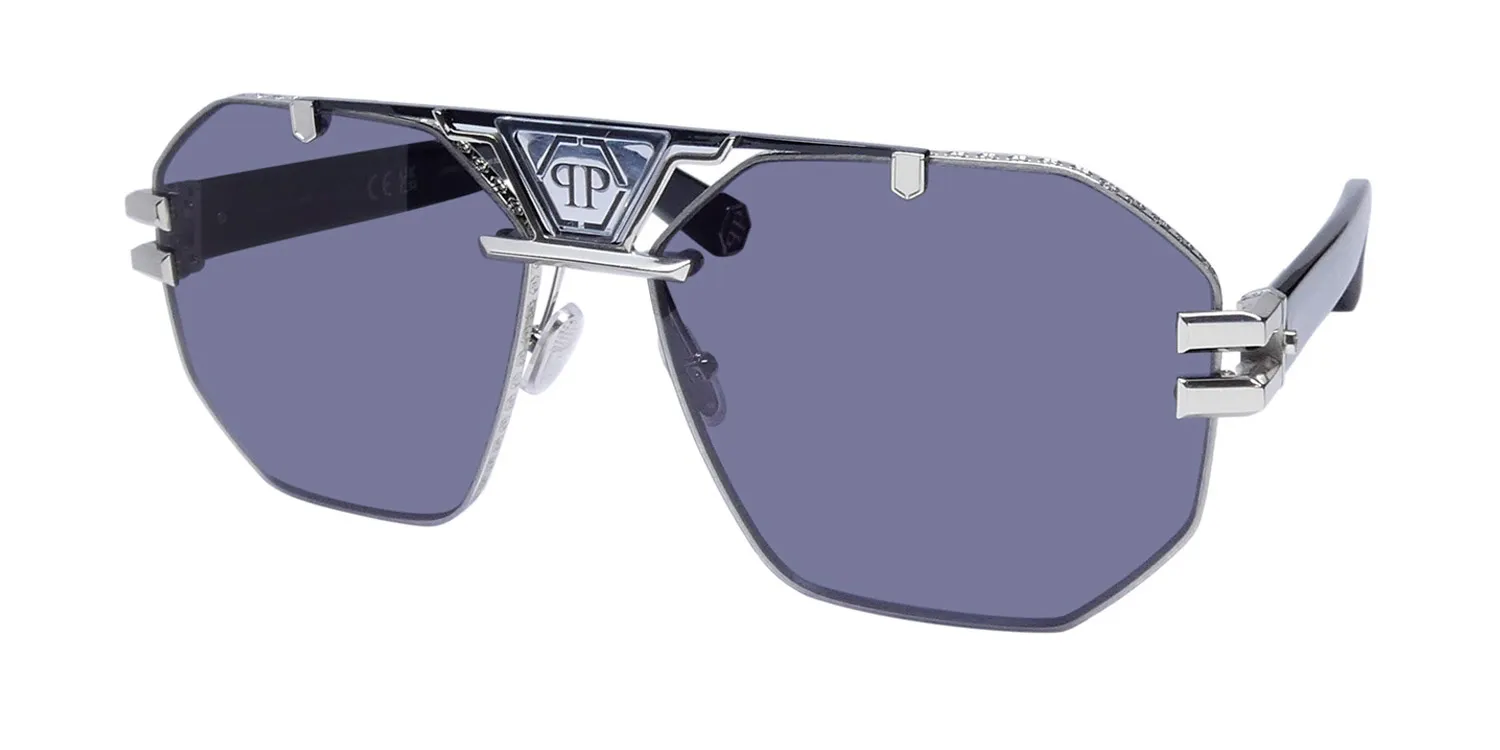 Philipp Plein Spp077 Plein Icon 0578 Sunglasses Palladium 63mm Unisex