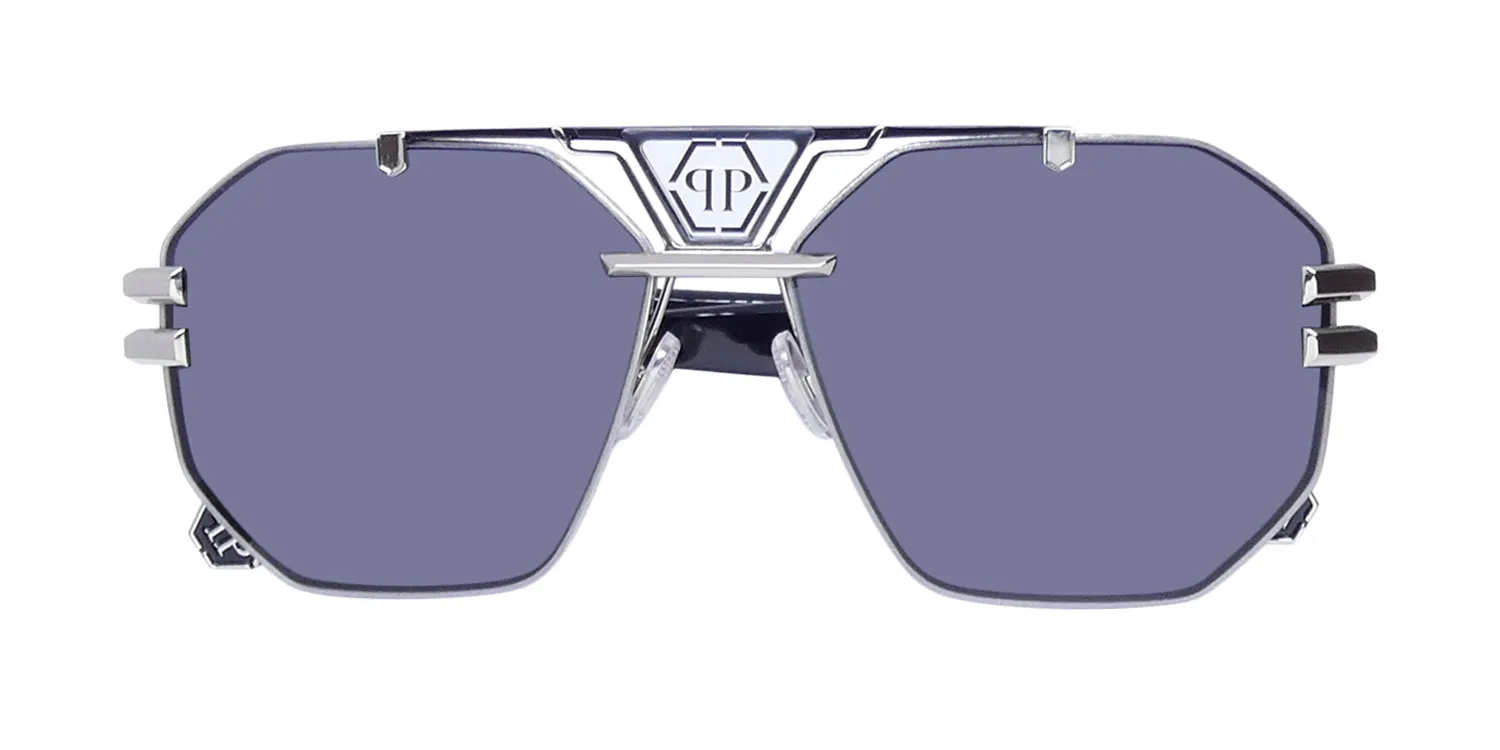 Philipp Plein Spp077 Plein Icon 0578 Sunglasses Palladium 63mm Unisex 2