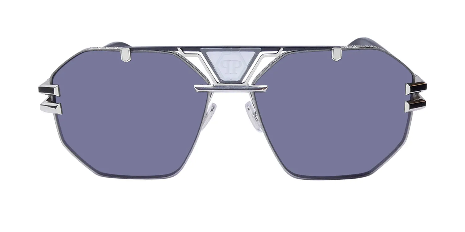 Philipp Plein Spp077 Plein Icon 0578 Sunglasses Palladium 63mm Unisex 3