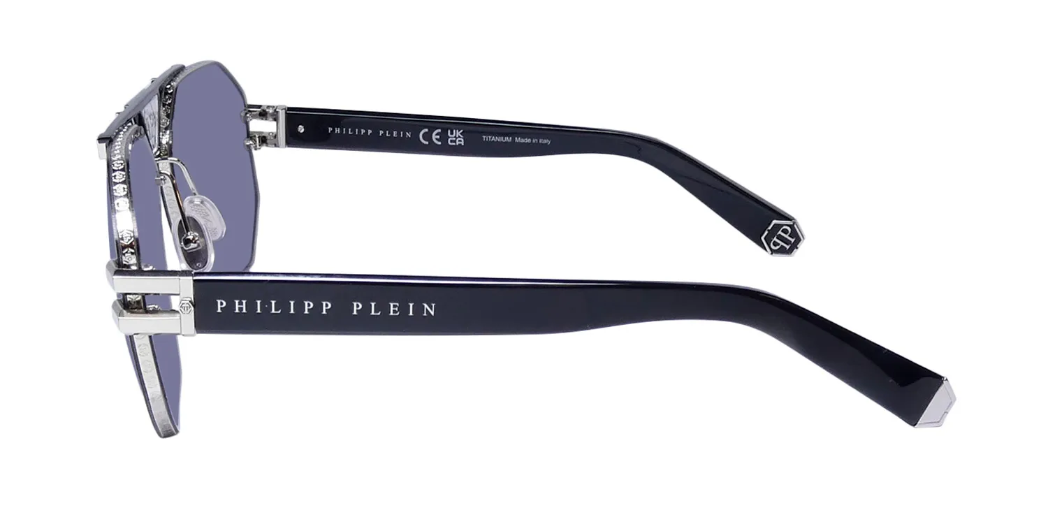Philipp Plein Spp077 Plein Icon 0578 Sunglasses Palladium 63mm Unisex 4
