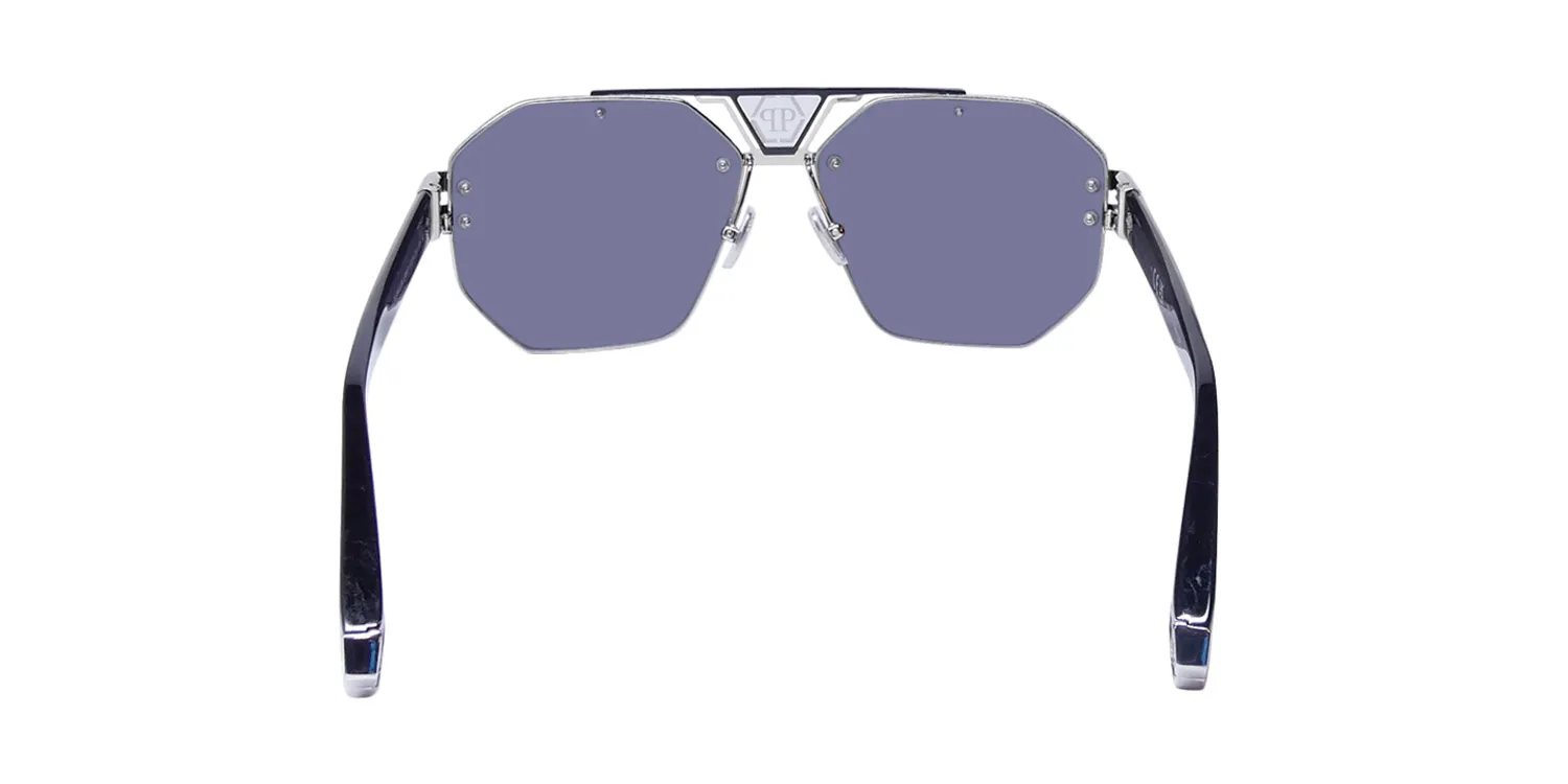 Philipp Plein Spp077 Plein Icon 0578 Sunglasses Palladium 63mm Unisex 5