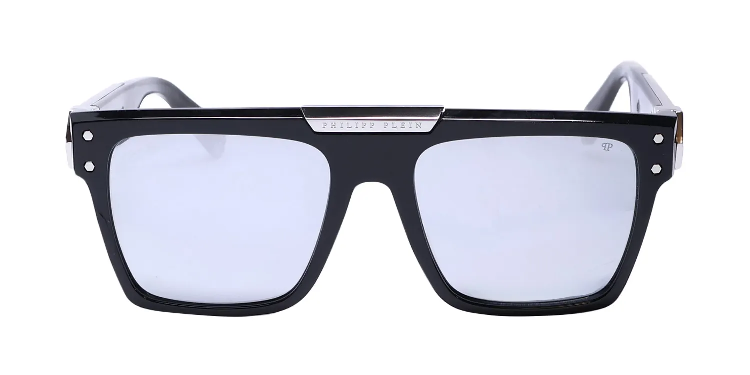 Philipp Plein Spp080 Plein Badge 23kt Gp 700w Sunglasses Shiny Black 55mm 3