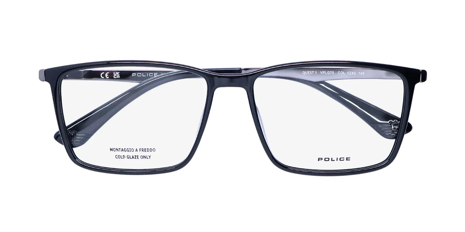 Police Vplg70 Quest 1 0z42 Eyeglasses Black 56mm 2