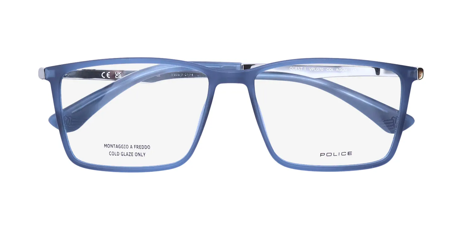 Police Vplg70 Quest 1 agqm Eyeglasses Transparent Blue 56mm 2