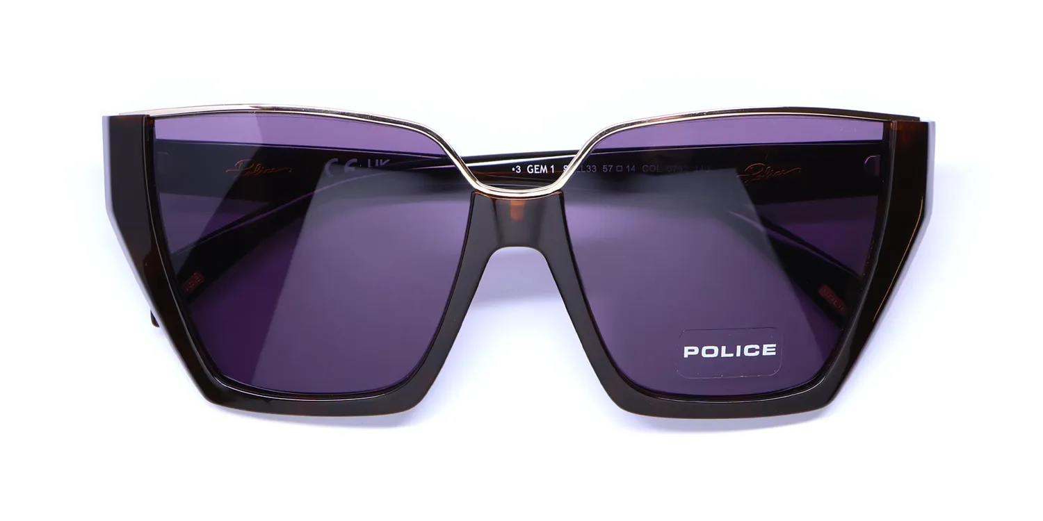 Police Spll33 Gem 1 0752 Sunglasses Dark Havana 57mm 2