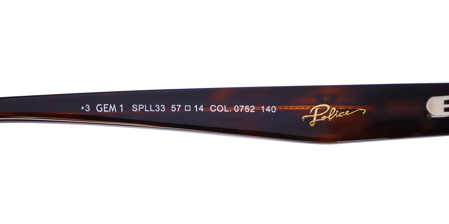 Police Spll33 Gem 1 0752 Sunglasses Dark Havana 57mm 8