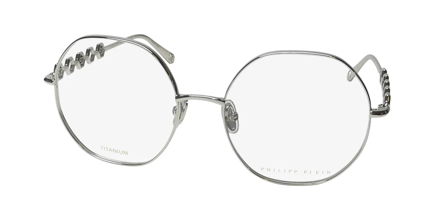 Philipp Plein Vpp070 Plein Delight 0579 Eyeglasses Shiny Full Palladium 56mm