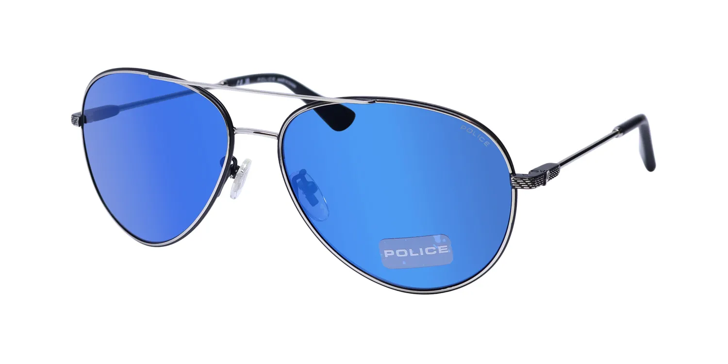 Police Spll11 Octane 8 k07b Sunglasses Silver 59mm
