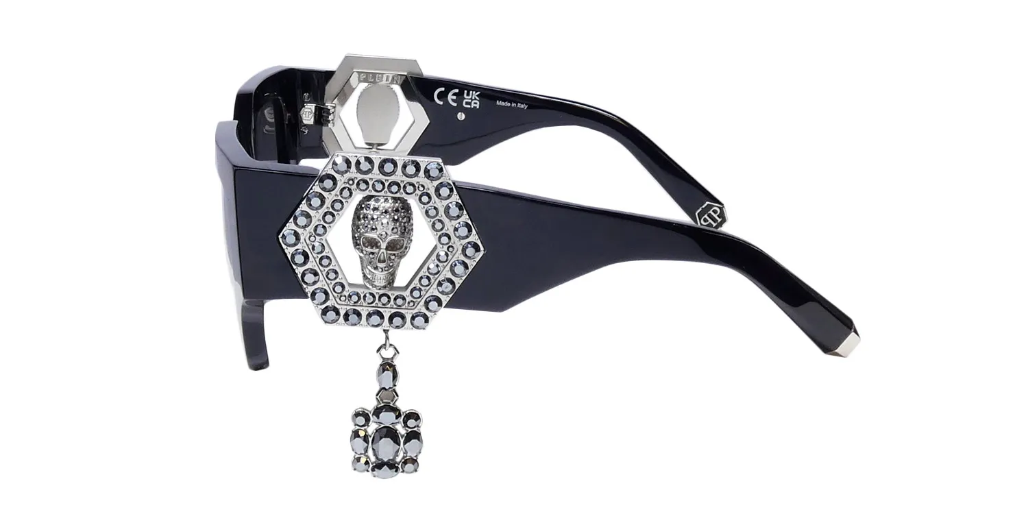 Philipp Plein Spp103s Plein Jewel 0700 Sunglasses Black 51mm 4
