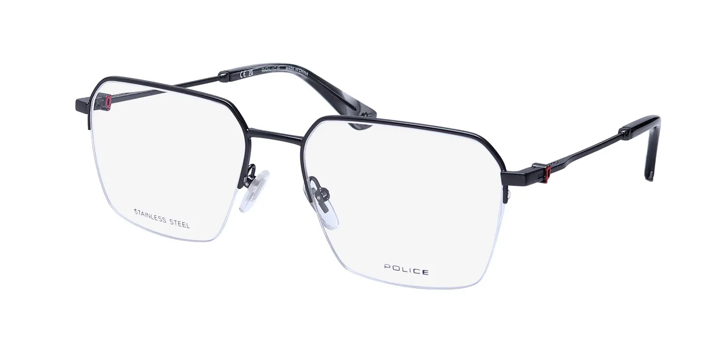 Police Vpll68 Force 1 0627 Eyeglasses Matte Gunmetal 54mm