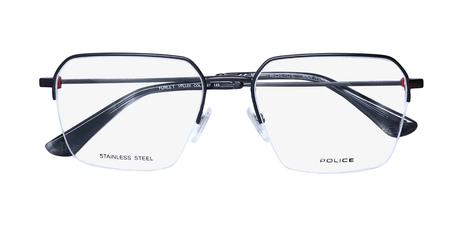 Police Vpll68 Force 1 0627 Eyeglasses Matte Gunmetal 54mm 2