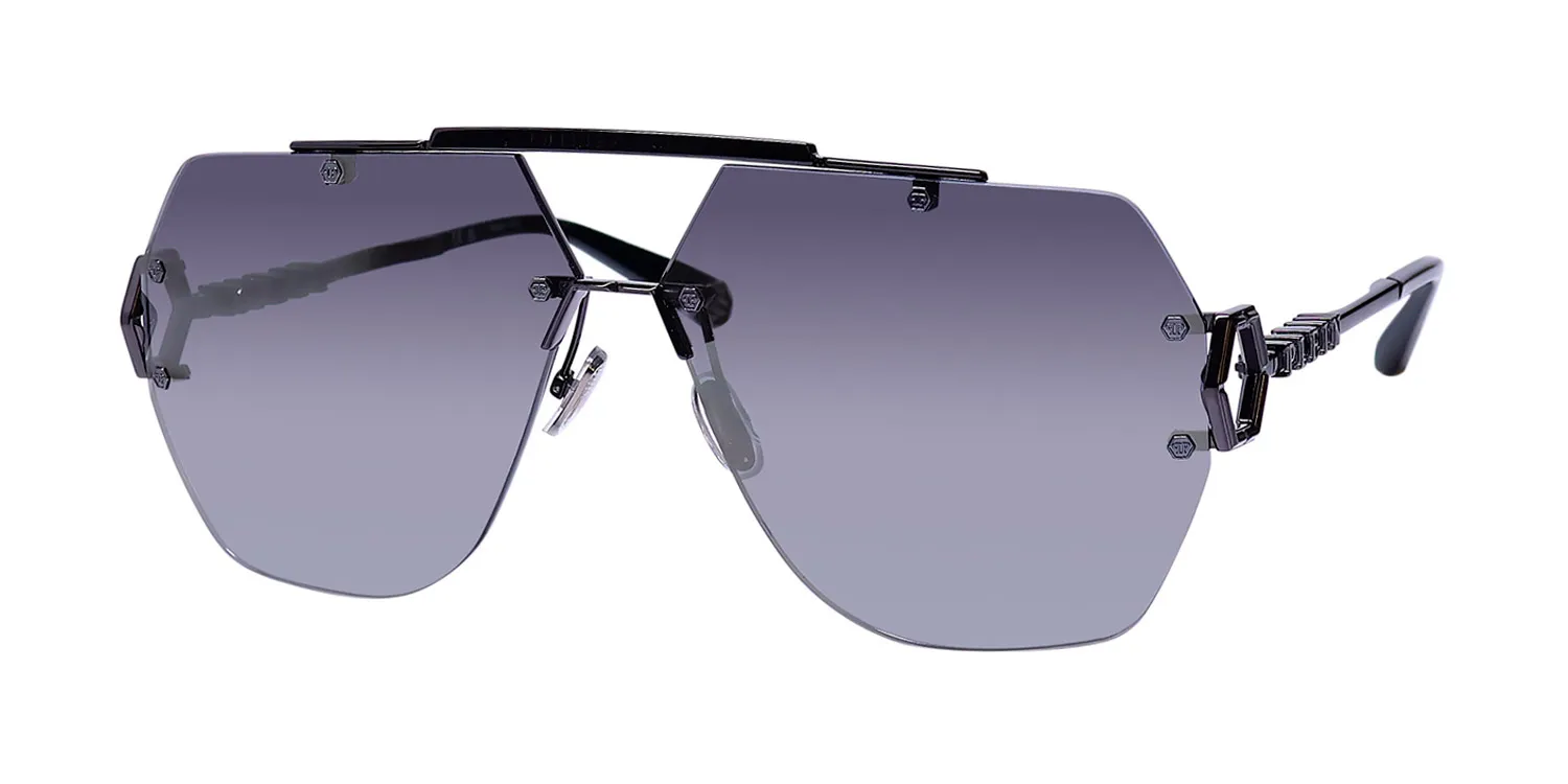 Philipp Plein Spp111 Plein Sleek 672x Sunglasses Black 66mm