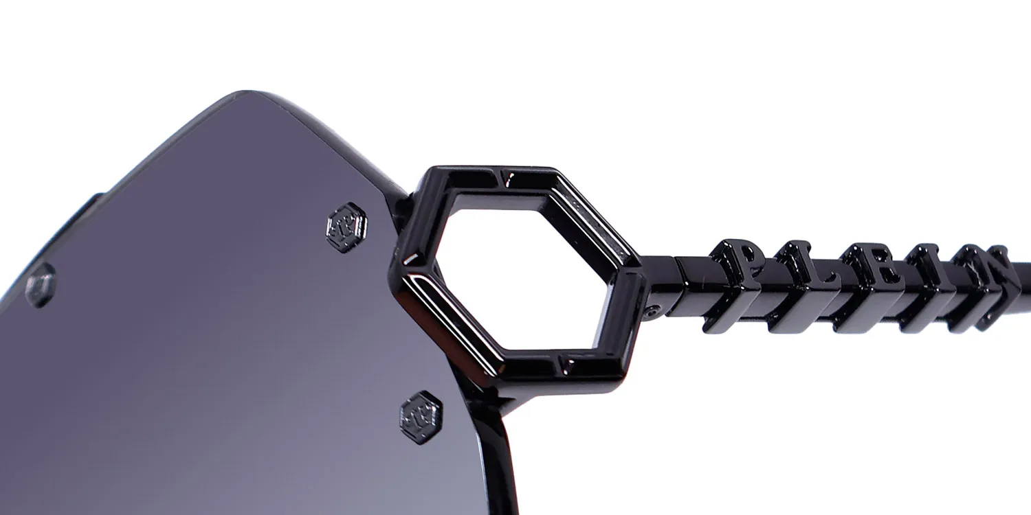 Philipp Plein Spp111 Plein Sleek 672x Sunglasses Black 66mm 6