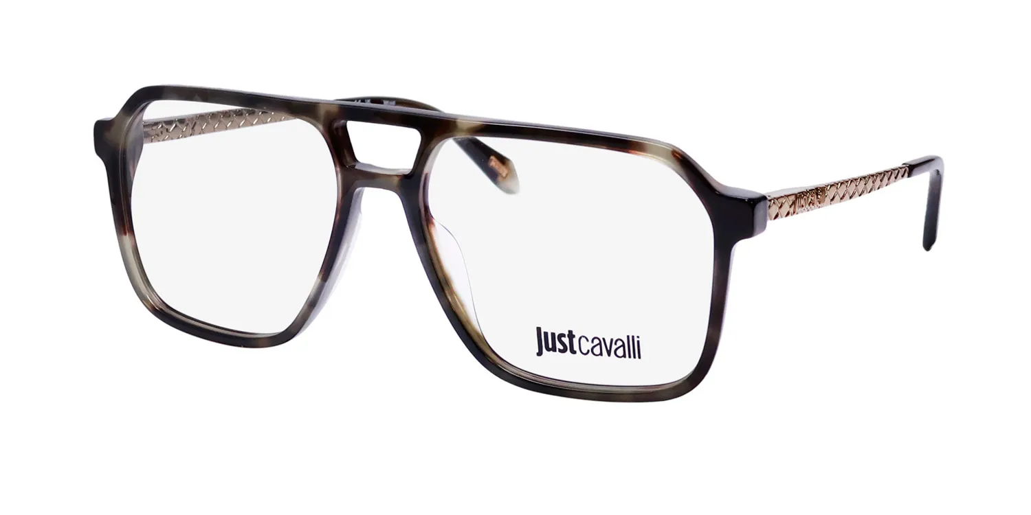 Just Cavalli Vjc057 092i Eyeglasses Shiny Green Havana 57mm