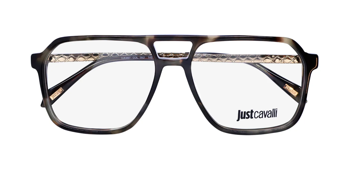 Just Cavalli Vjc057 092i Eyeglasses Shiny Green Havana 57mm 2