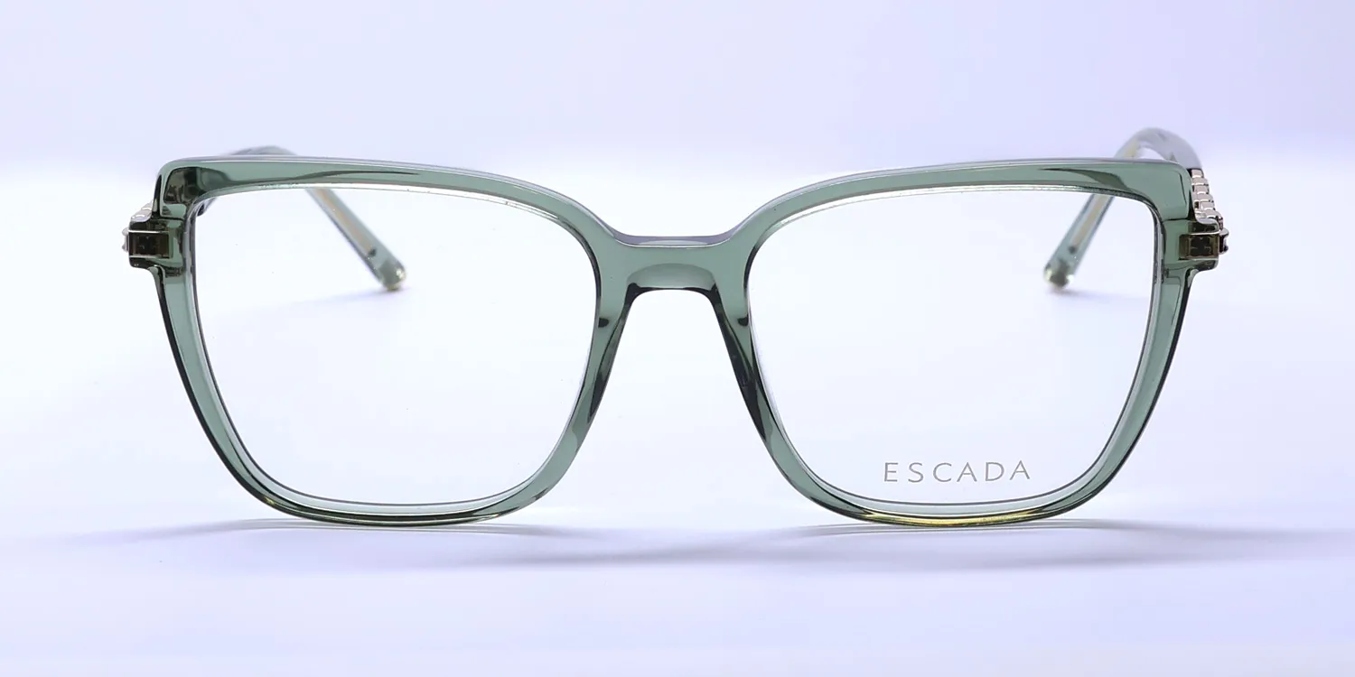 Escada Vese06 02gn Eyeglasses Shiny Transparent Green 54mm 3