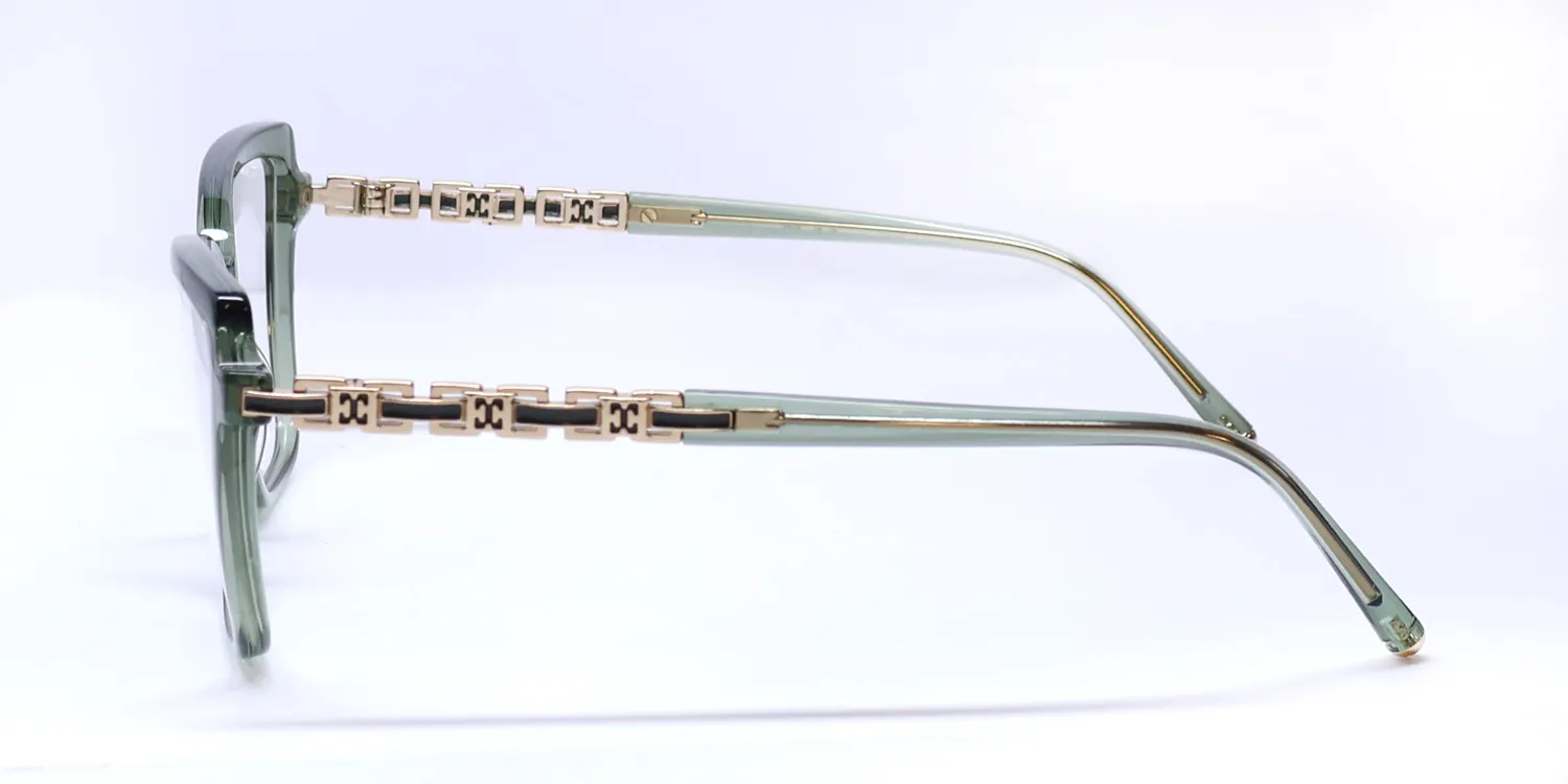 Escada Vese06 02gn Eyeglasses Shiny Transparent Green 54mm 4