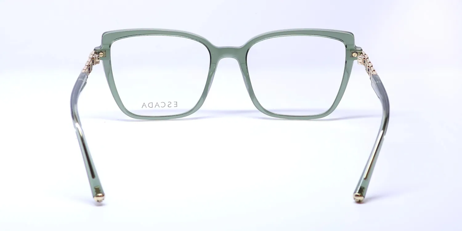 Escada Vese06 02gn Eyeglasses Shiny Transparent Green 54mm 5