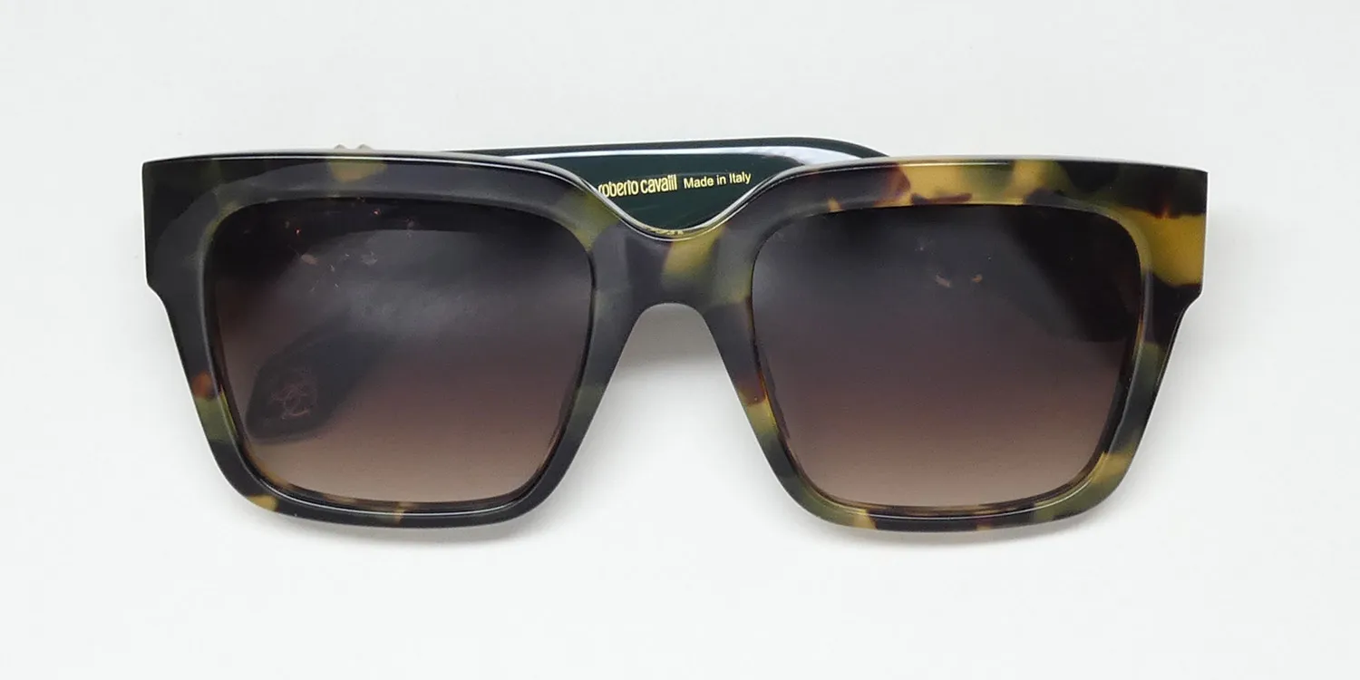 Roberto Cavalli Src040 0agg Sunglasses Shiny Vintage Havana 54mm Women 2