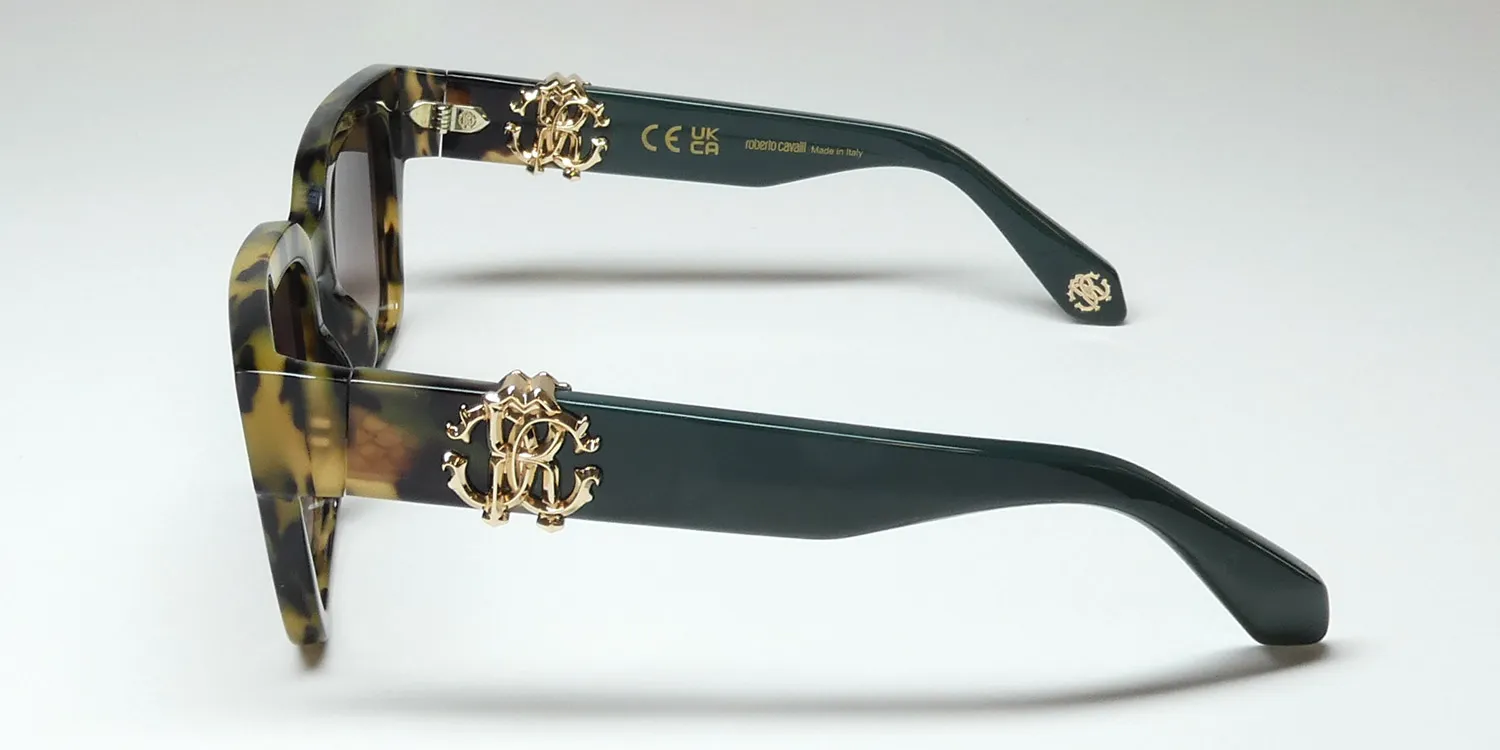 Roberto Cavalli Src040 0agg Sunglasses Shiny Vintage Havana 54mm Women 4