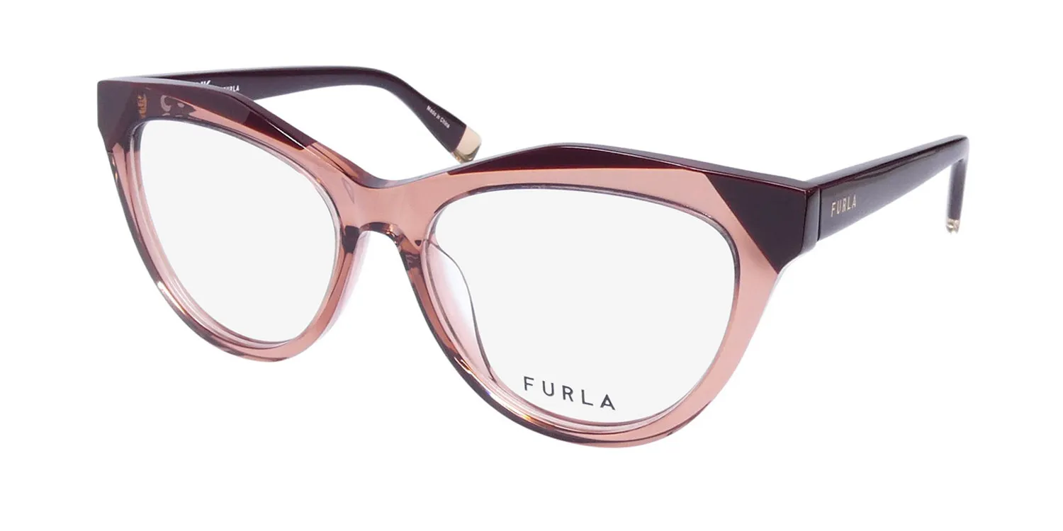 Furla Vfu766v 0805 Eyeglasses Tranparent Light Brown 52mm Unisex