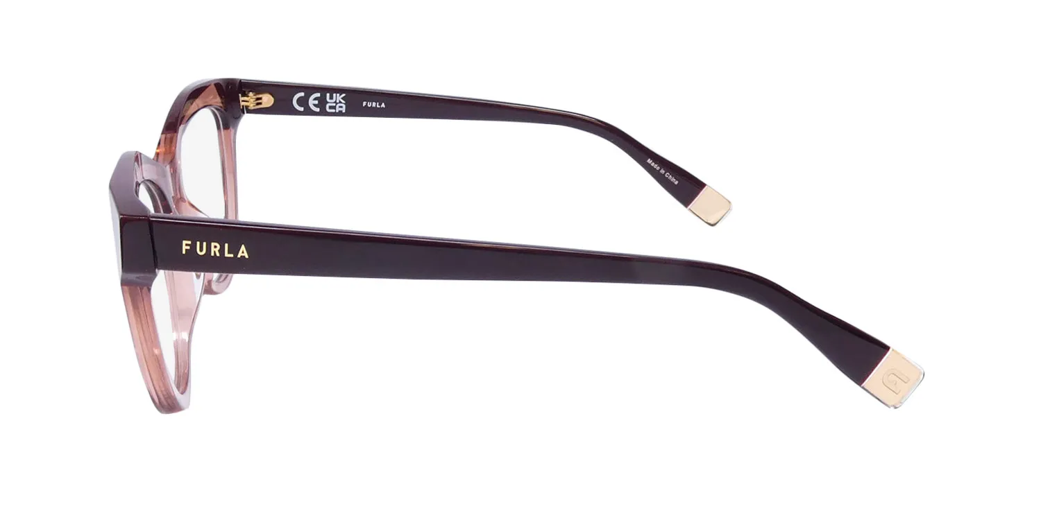 Furla Vfu766v 0805 Eyeglasses Tranparent Light Brown 52mm Unisex 4