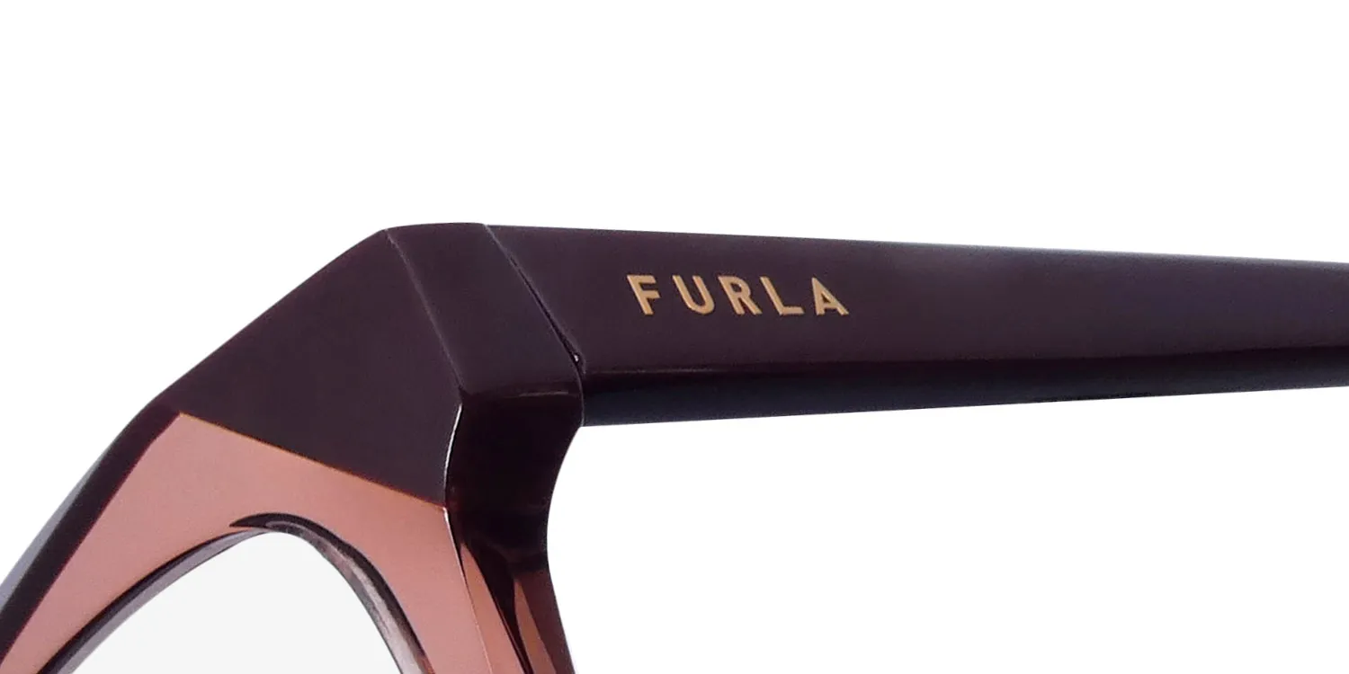 Furla Vfu766v 0805 Eyeglasses Tranparent Light Brown 52mm Unisex 6