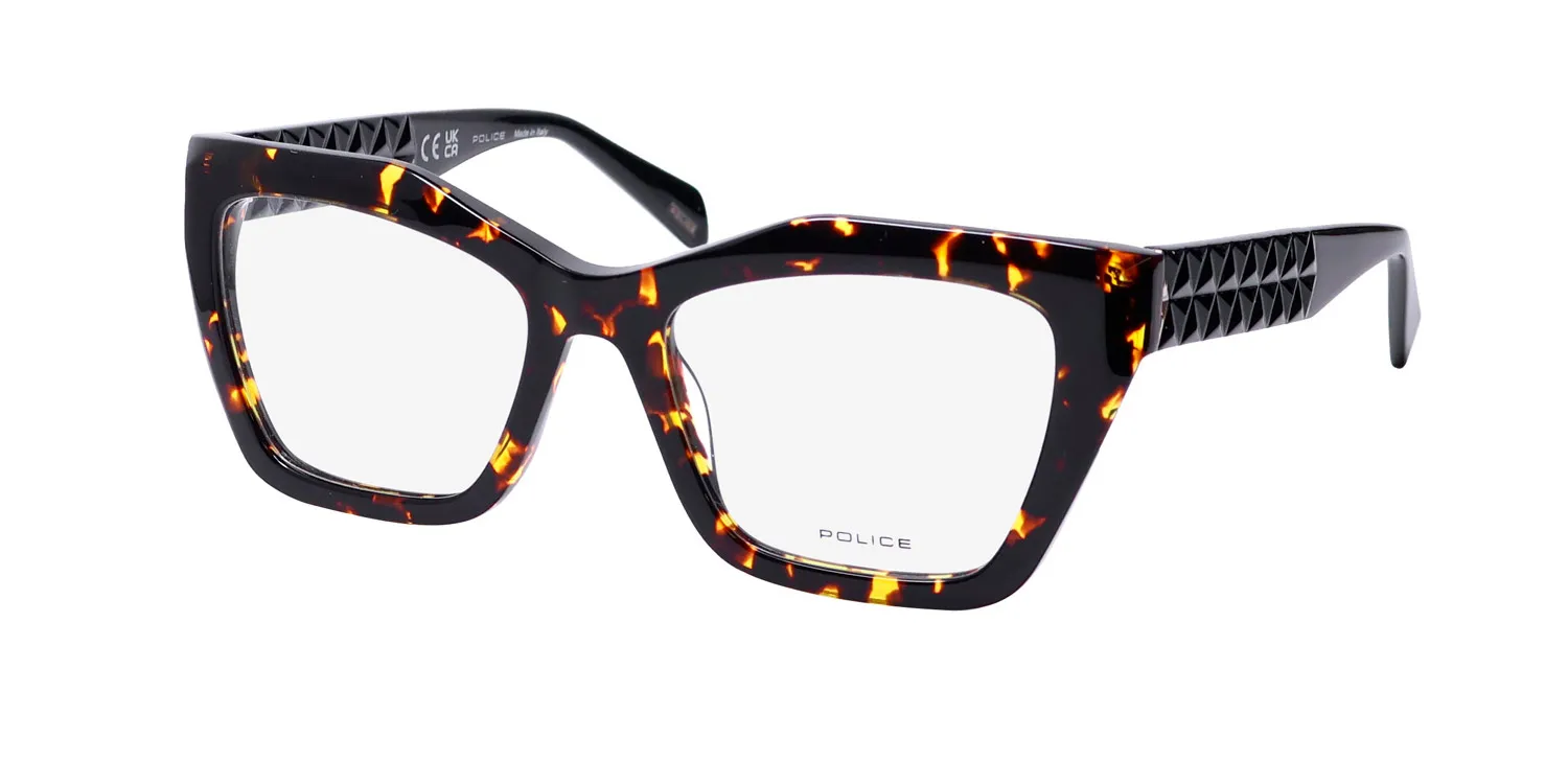 Police Vpln57 Phenomenon 3 0779 Eyeglasses Yellow Havana 52mm