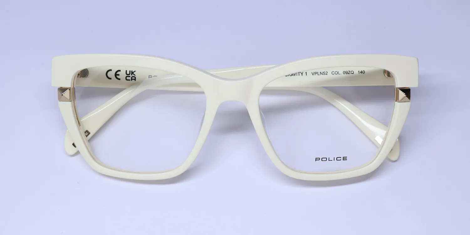 Police Vpln52 Gravity 1 09zq Eyeglasses Shiny Ivory 52mm 2