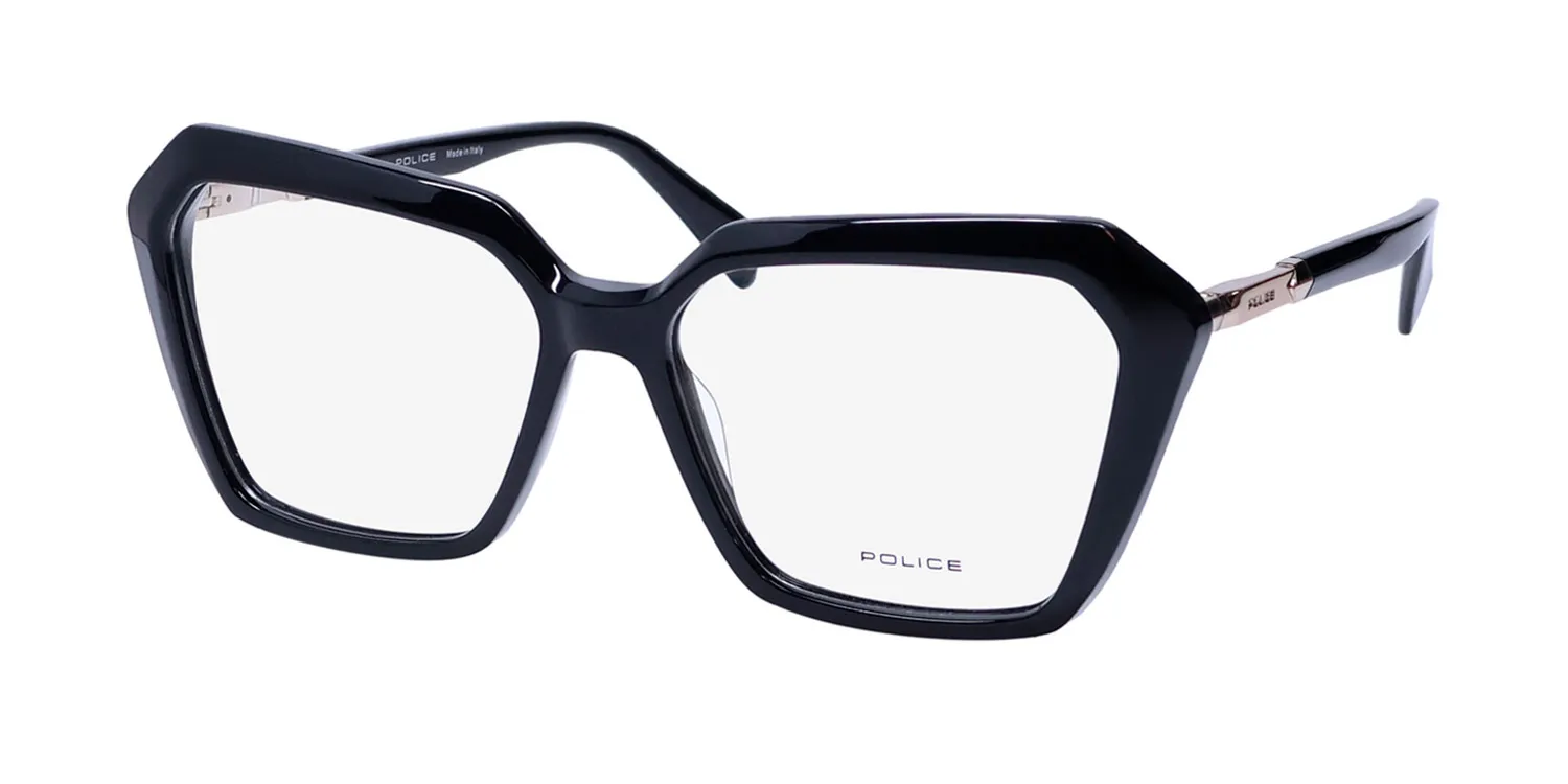 Police Vplp55 Mermaid 7 0700 Eyeglasses Shiny Black 55mm