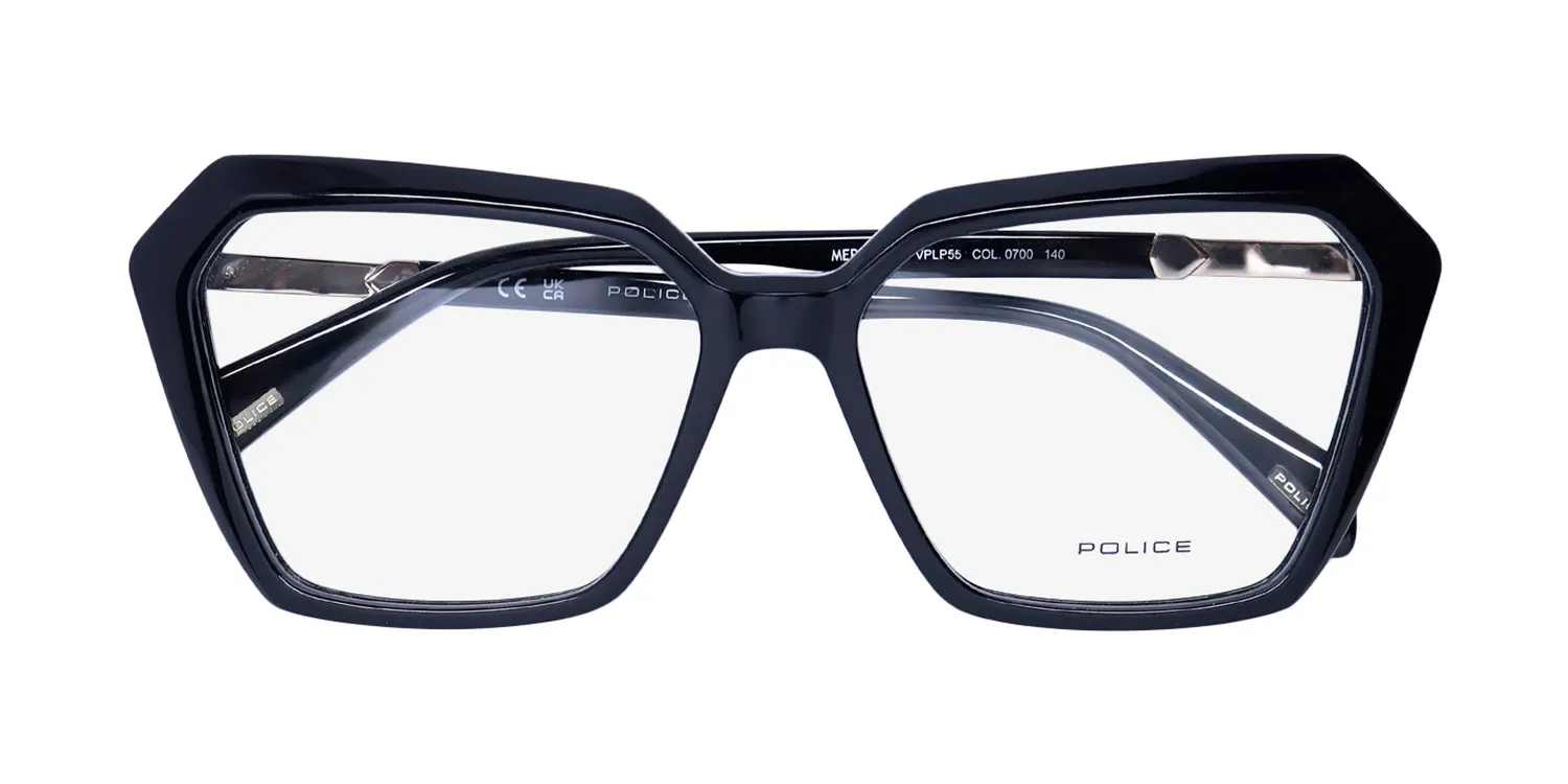 Police Vplp55 Mermaid 7 0700 Eyeglasses Shiny Black 55mm 2