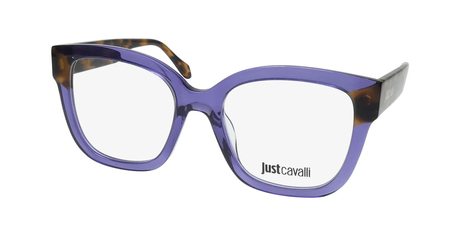 Just Cavalli Vjc115v 0d81 Eyeglasses Shiny Transparent Violet 53mm