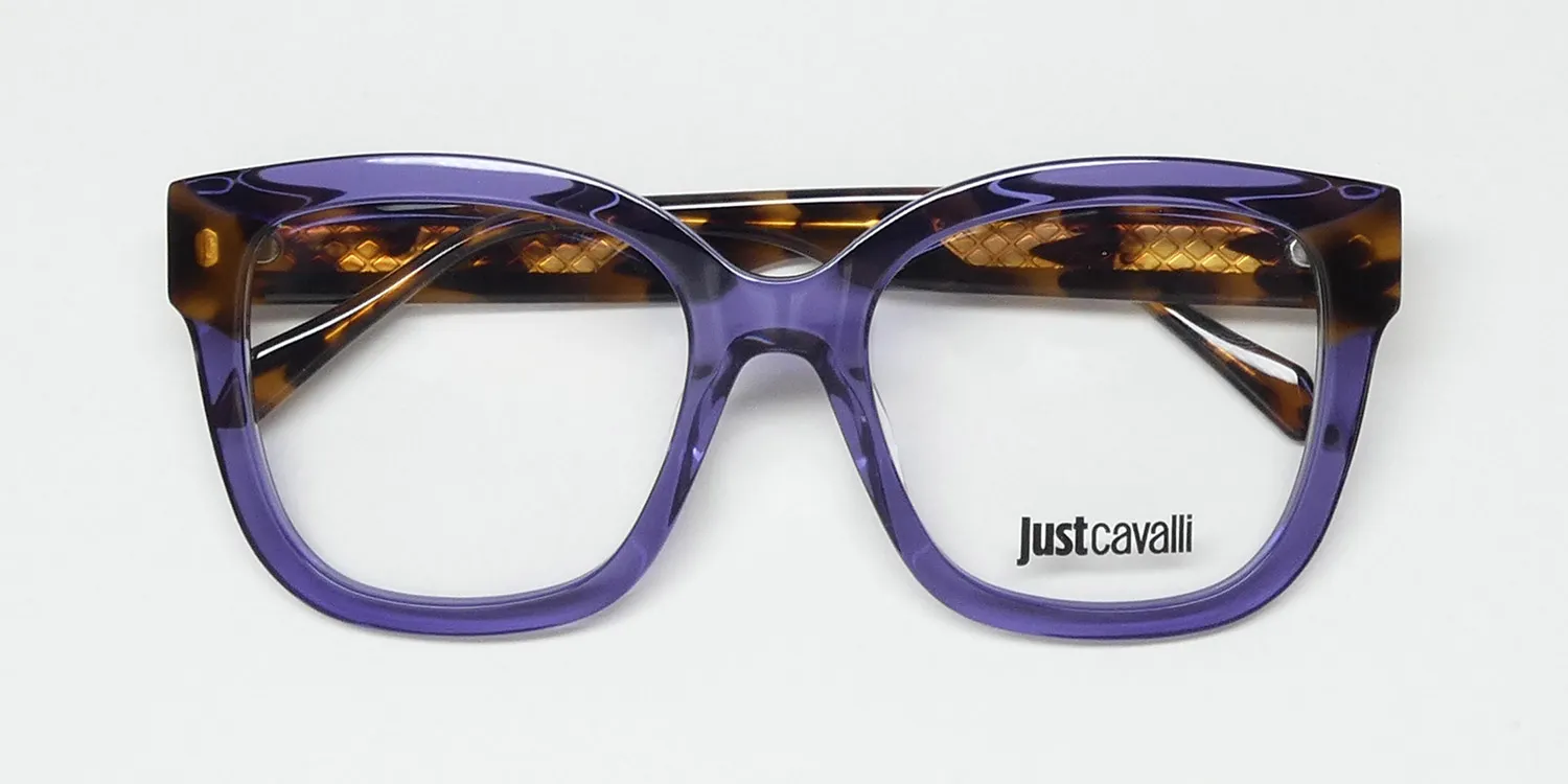 Just Cavalli Vjc115v 0d81 Eyeglasses Shiny Transparent Violet 53mm 2