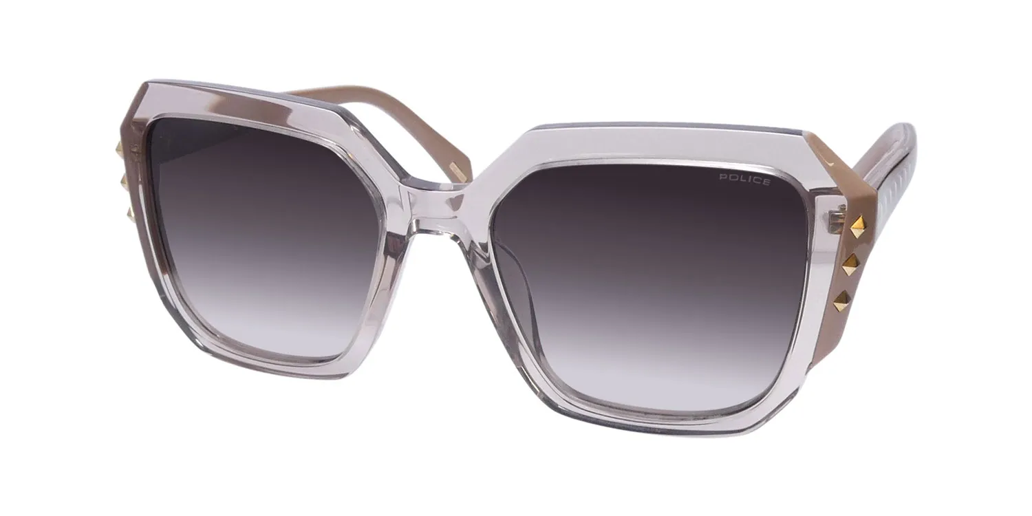 Police Splr23v Superstar 3 07t1 Sunglasses Transparent Beige 54mm