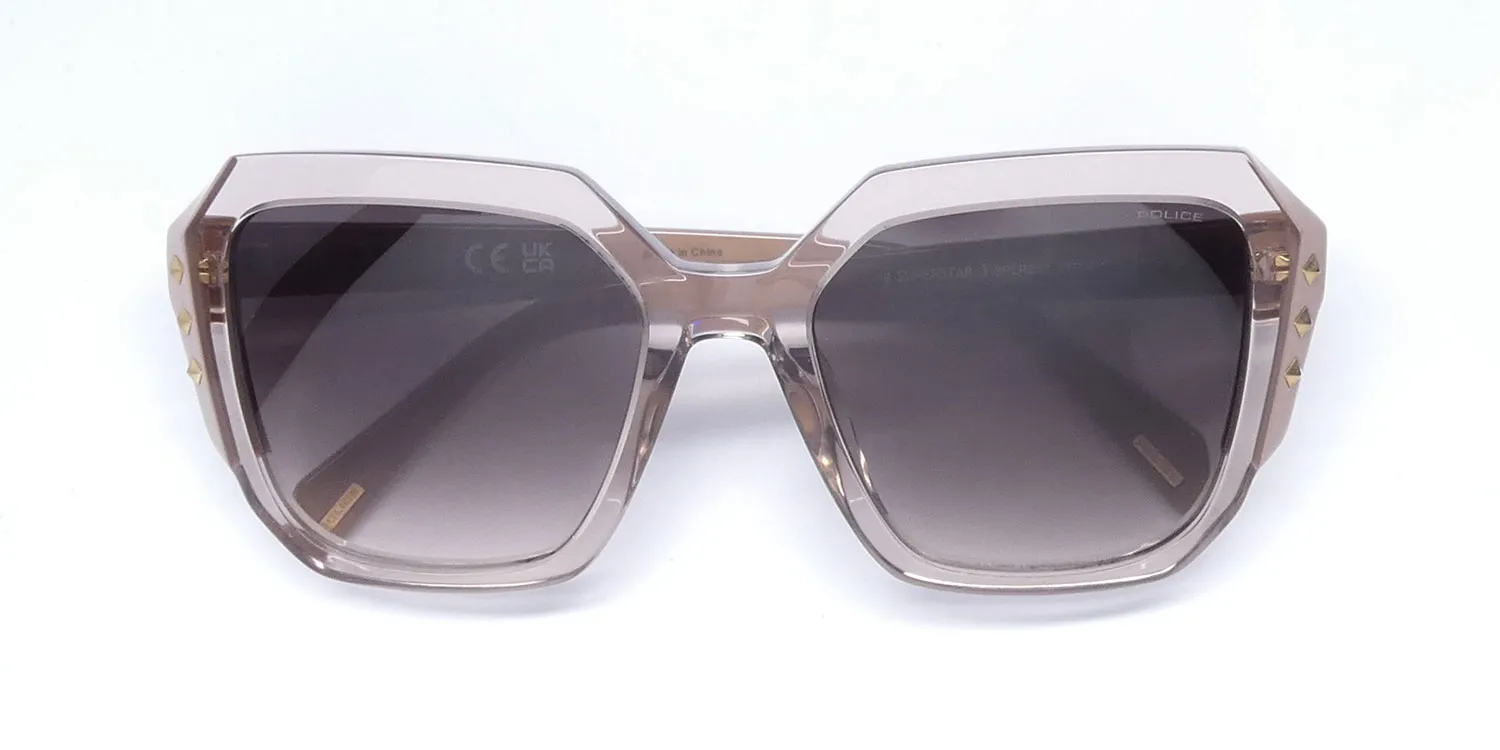 Police Splr23v Superstar 3 07t1 Sunglasses Transparent Beige 54mm 2