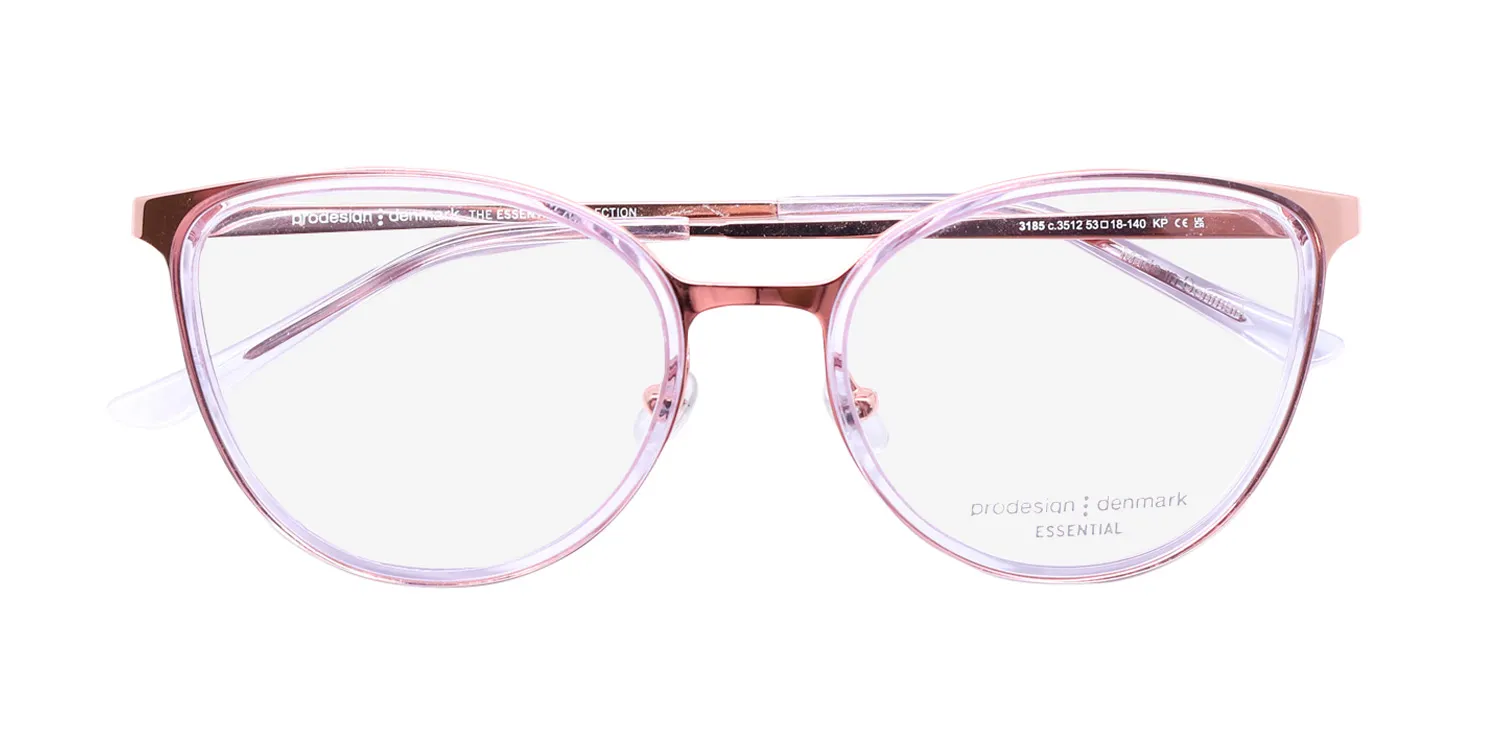 ProDesign Denmark 3185 3512 Eyeglasses Pink Gold 53mm Women 2