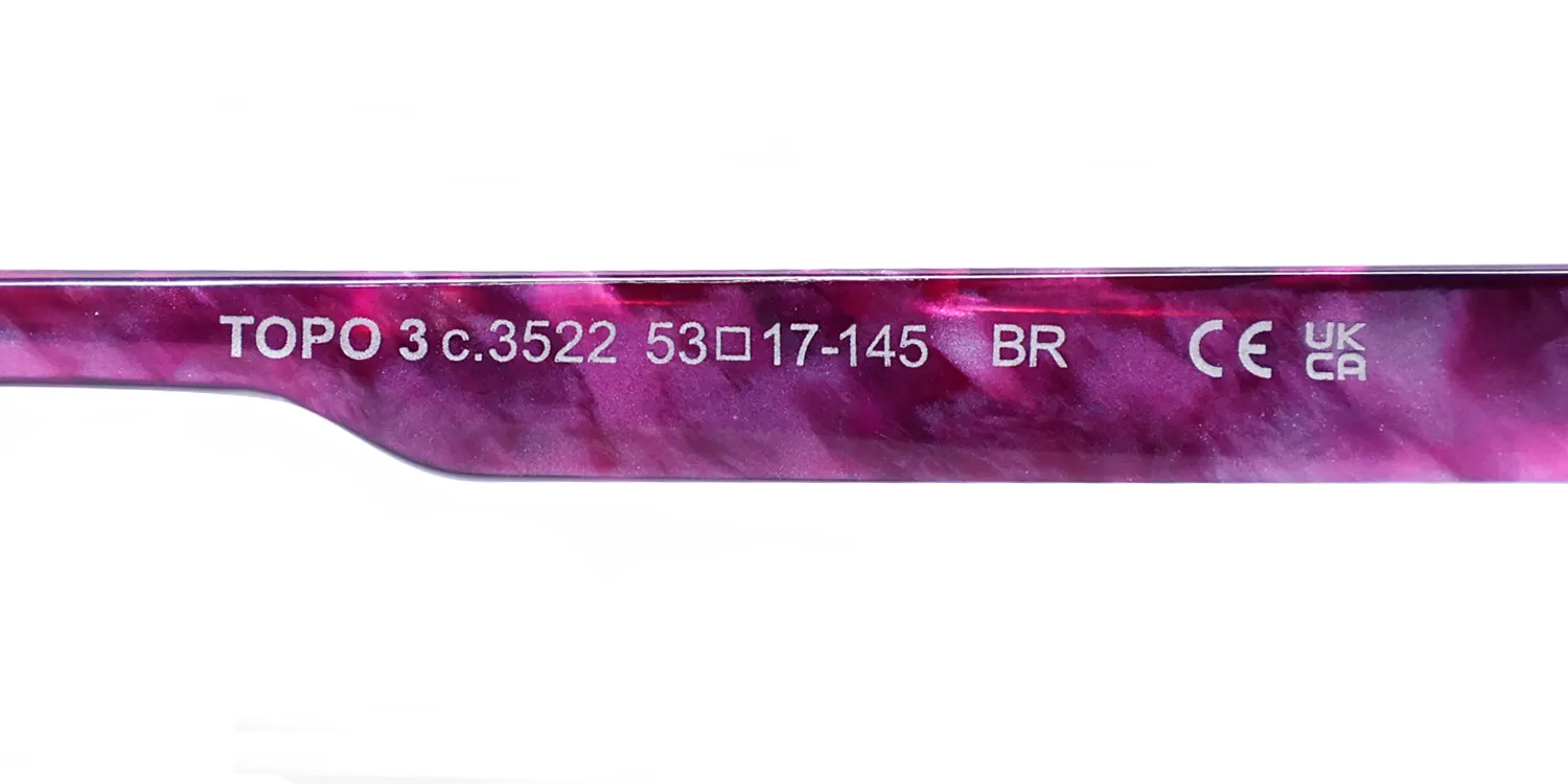 ProDesign Denmark Topo 3 3522 Eyeglasses Purple 53mm Women 8