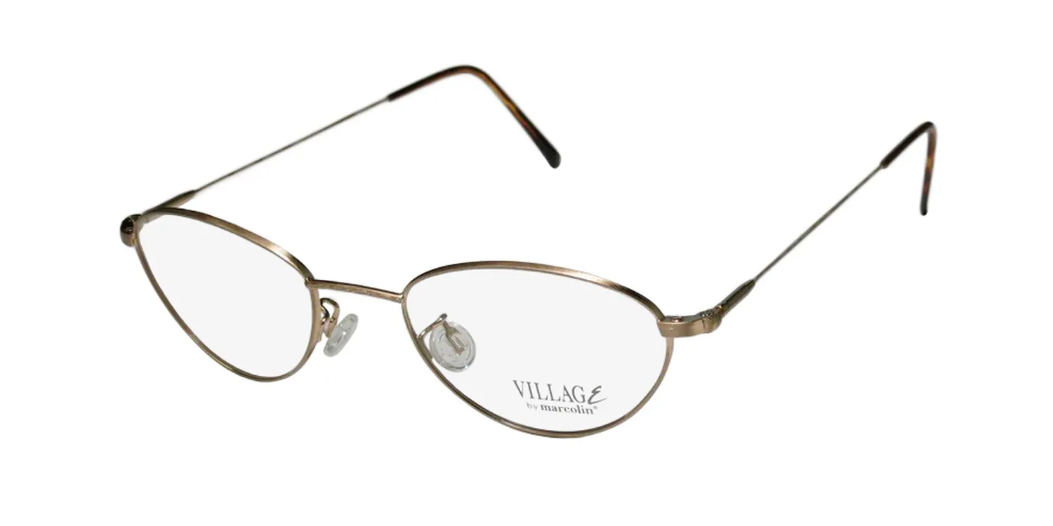 Marcolin Village 47 6395 987 Eyeglasses Brushed Gold 49mm Unisex