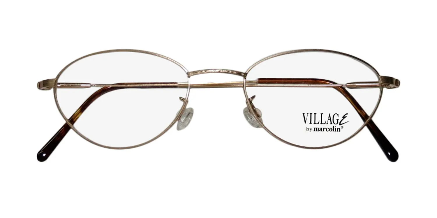 Marcolin Village 47 6395 987 Eyeglasses Brushed Gold 49mm Unisex 2