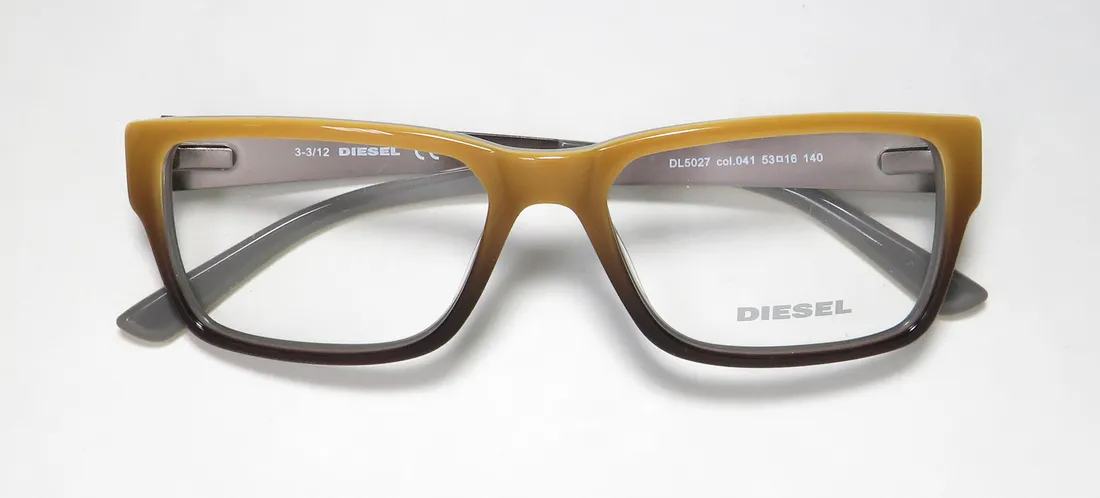 Diesel DL5027 041 Eyeglasses Yellow 53mm Unisex 2