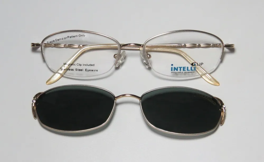 Elite Eyewear Intelli Clip 716 matte pearl Eyeglasses Gold 53mm 3