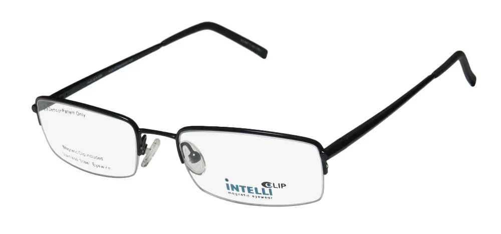 Elite Eyewear Intelli Clip 727 matte black Eyeglasses Matte Black 52mm Unisex 9