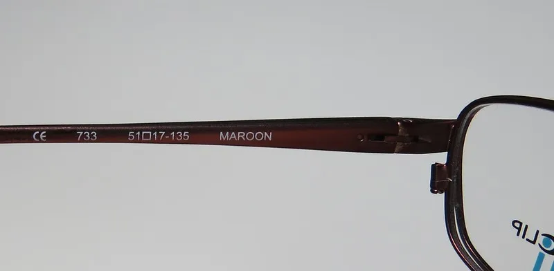 Elite Eyewear 733 maroon Eyeglasses Maroon 51mm Unisex 9