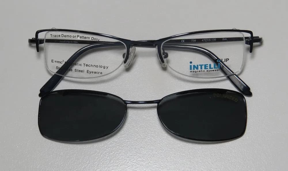 Elite Eyewear Intelli Clip 739 ink Eyeglasses Navy 47mm Unisex 3