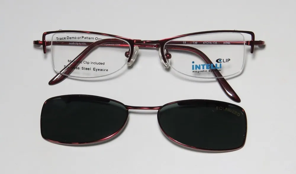 Elite Eyewear Intelli Clip 739 wine Eyeglasses Wine 47mm Unisex 3