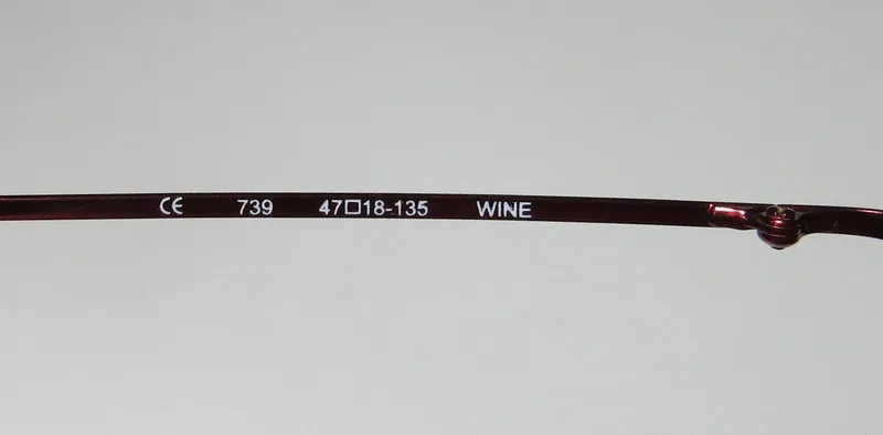 Elite Eyewear Intelli Clip 739 wine Eyeglasses Wine 47mm Unisex 8