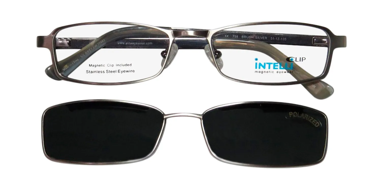 Elite Eyewear 758 brush silver Eyeglasses Brushed Silver 51mm Unisex 3