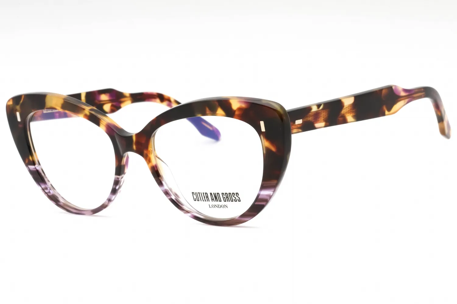 Cutler and Gross CG1350 002 Eyeglasses Havana With Violet Dots 56mm Women