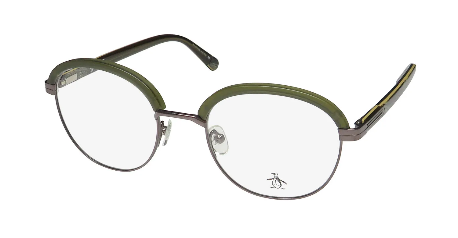 Original Penguin The Jackson ol Eyeglasses Burnt Olive Gunmetal 49mm